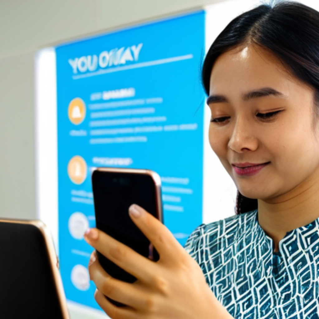 Recognizing Early Signals**
"A young Malaysian professional woman, fully clothed in a modest baju kurung, using a smartphone. The background is a bright, modern co-working space in Kuala Lumpur. The phone screen shows a calming infographic with the words 'Are You Okay?' and images of breathing exercises. Focus on the woman's calm, slightly concerned expression. Perfect anatomy, correct proportions, natural pose, professional lighting, high resolution, safe for work, appropriate content, professional, modest, family-friendly."
**