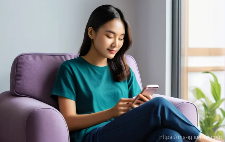 정신건강 테크의 경쟁력 있는 기능 분석 - A young Malaysian adult, gender-neutral, aged between 20 and 30, is sitting comfortably on a modern,...