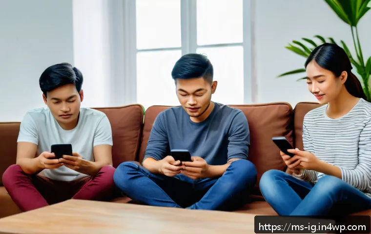 정신건강 테크의 지속 가능성 평가 - A diverse group of young Malaysian adults using mental health mobile applications on their smartphon...