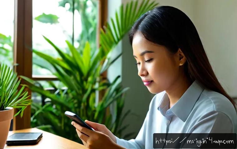 Home 17 정신건강 문제 해결을 위한 기술적 해법 - Photorealistic Malaysian young adult using a mental wellness app on a smartphone at a tidy home desk...